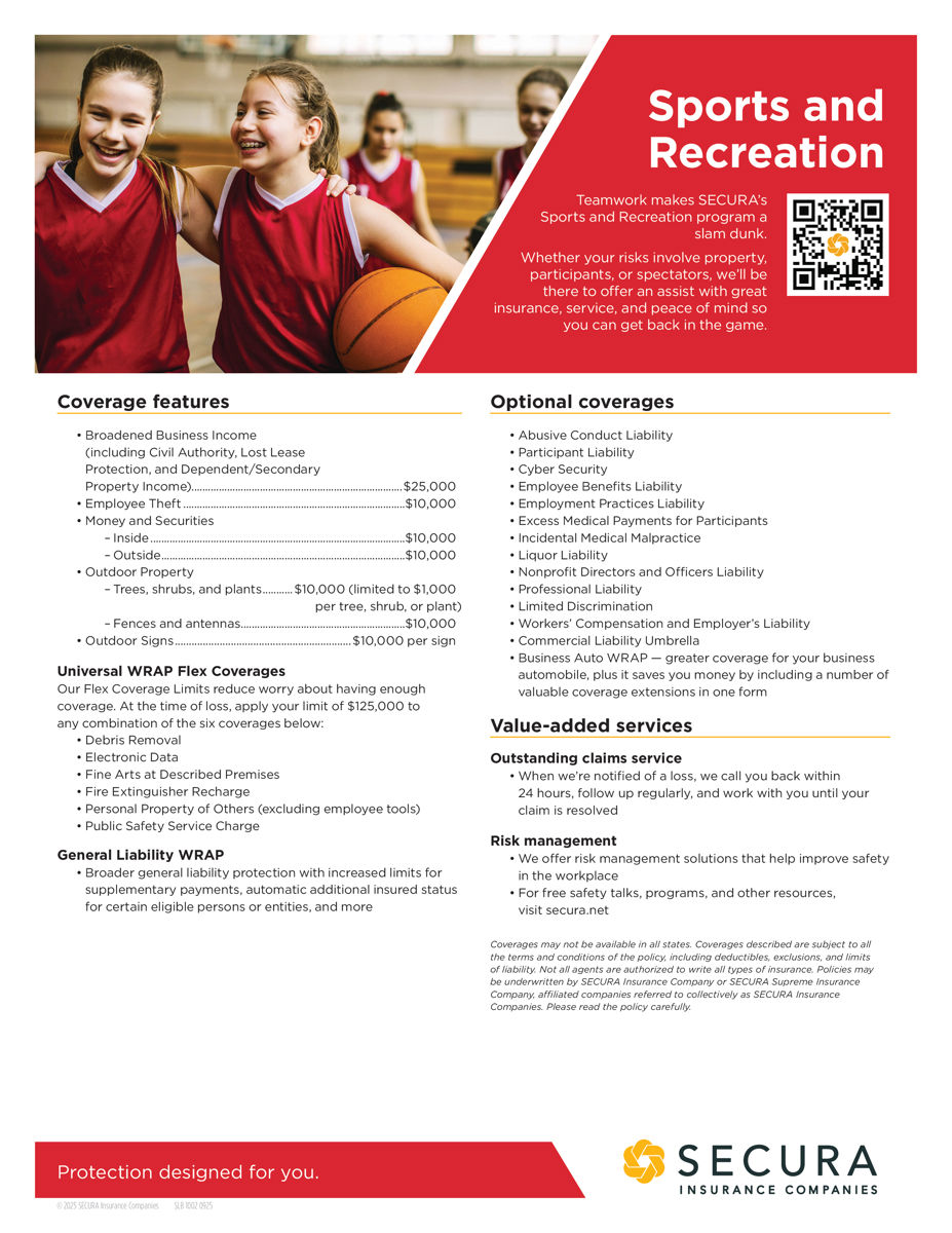 Sports and Recreation Sell Sheet